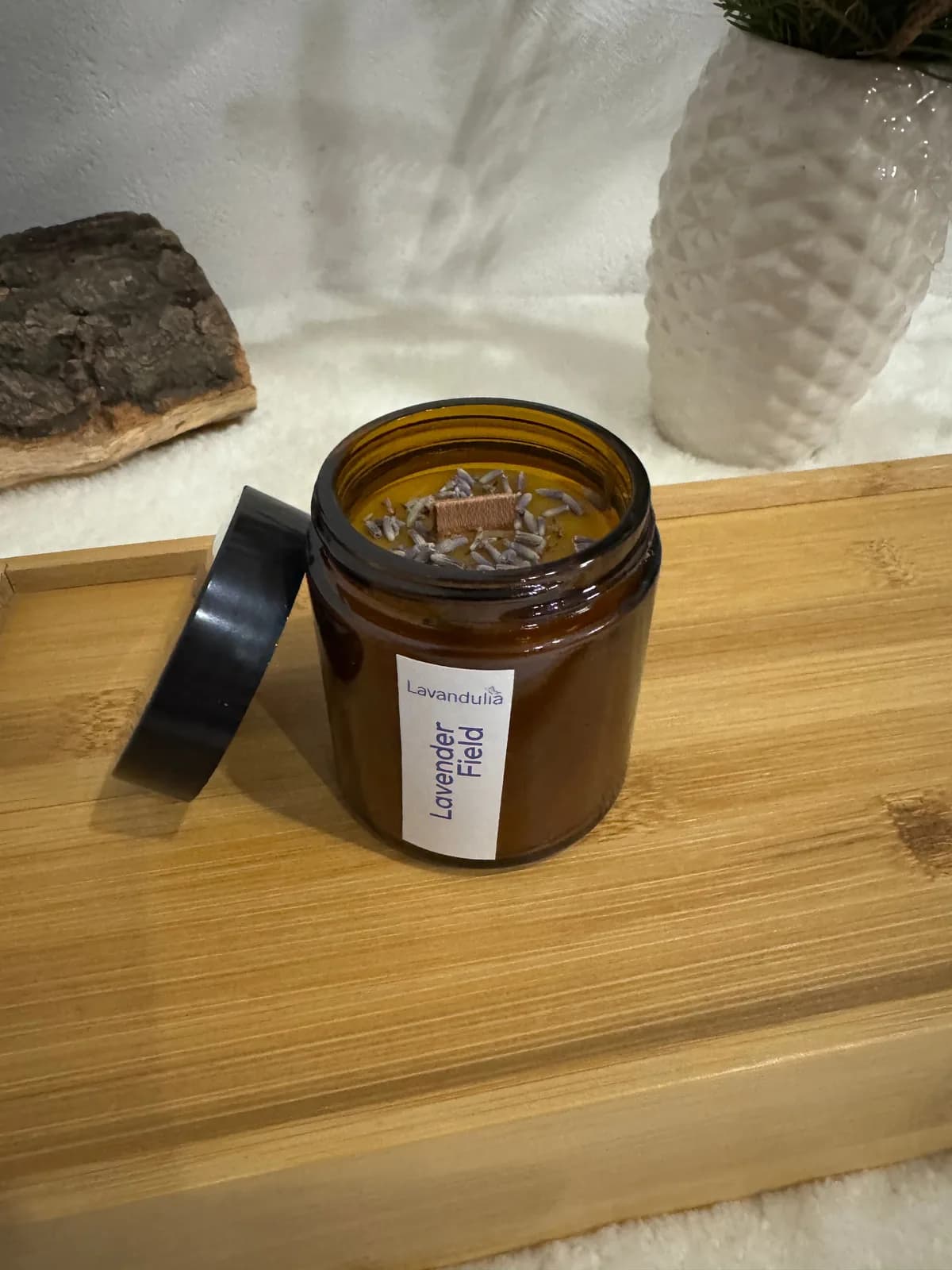 Lavender Summer – Natural 100% Beeswax Candle with Lavender